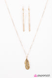 Paparazzi "Like FLOCK Work" Gold Necklace & Earring Set Paparazzi Jewelry