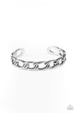 Paparazzi "LINK Tank" Silver Chain Link Cuff Bracelet Paparazzi Jewelry