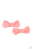 Paparazzi VINTAGE VAULT "Little BOW Peep" Orange Hair Clip Paparazzi Jewelry