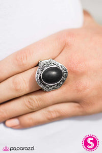 Paparazzi VINTAGE VAULT REPO "Little Ol Cowgirl" Black Ring Paparazzi Jewelry