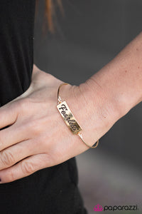 Paparazzi "Live Fearlessly" Gold Bracelet Paparazzi Jewelry