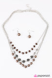 Paparazzi "Living The Glamorous Life" Brown Necklace & Earring Set Paparazzi Jewelry