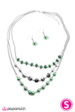 Paparazzi "Living The Glamorous Life" Green Necklace & Earring Set Paparazzi Jewelry