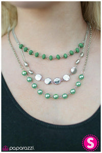 Paparazzi "Living The Glamorous Life" Green Necklace & Earring Set Paparazzi Jewelry