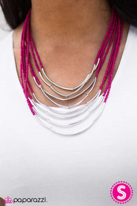 Paparazzi "Living The GLEAM" Pink Necklace & Earring Set Paparazzi Jewelry