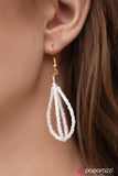 Paparazzi "Living The GLEAM" White Necklace & Earring Set Paparazzi Jewelry