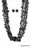 Paparazzi "Living The Tropical Life" Black Necklace & Earring Set Paparazzi Jewelry