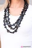 Paparazzi "Living The Tropical Life" Black Necklace & Earring Set Paparazzi Jewelry