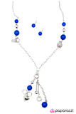 Paparazzi "Locked In" Blue Necklace & Earring Set Paparazzi Jewelry
