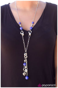 Paparazzi "Locked In" Blue Necklace & Earring Set Paparazzi Jewelry