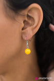 Paparazzi "Locked In" Yellow Necklace & Earring Set Paparazzi Jewelry