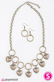 Paparazzi "LOCKET and Loaded" Brass Necklace & Earring Set Paparazzi Jewelry