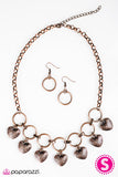 Paparazzi "LOCKET and Loaded" Copper Necklace & Earring Set Paparazzi Jewelry