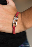 Paparazzi "Lock It Down" Red Bracelet Paparazzi Jewelry