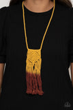 Paparazzi "Look At Macrame" Yellow Necklace & Earring Set Paparazzi Jewelry