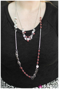 Paparazzi "Lost In Reverie" Red Necklace & Earring Set Paparazzi Jewelry