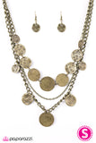 Paparazzi "Lost Treasure" Brass Necklace & Earring Set Paparazzi Jewelry
