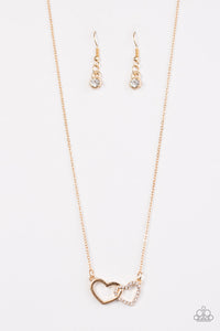 Paparazzi "Love Alert" Gold Necklace & Earring Set Paparazzi Jewelry