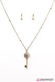 Paparazzi "Love Is The Key To Happiness - Brass" necklace Paparazzi Jewelry