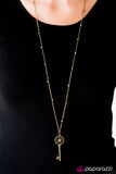 Paparazzi "Love Is The Key To Happiness - Brass" necklace Paparazzi Jewelry
