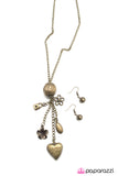 Paparazzi "Love, Love Me Do" Brass Necklace & Earring Set Paparazzi Jewelry