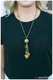 Paparazzi "Love, Love Me Do" Brass Necklace & Earring Set Paparazzi Jewelry