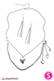 Paparazzi "Love To Love You, Baby" Silver Necklace & Earring Set Paparazzi Jewelry