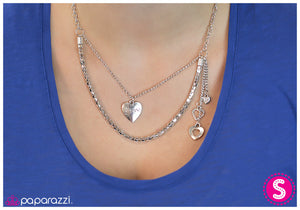 Paparazzi "Love To Love You, Baby" Silver Necklace & Earring Set Paparazzi Jewelry