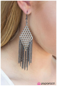 Paparazzi "Lunatic Fringe - Black" earring Paparazzi Jewelry