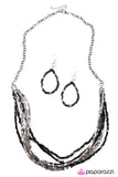 Paparazzi "Luxe Be A Lady" Black Necklace & Earring Set Paparazzi Jewelry