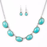 Paparazzi "River Song" Blue Turquoise Necklace & Earring Set Paparazzi Jewelry