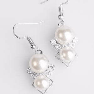 Paparazzi "Mrs. Gatsby" White Earrings Paparazzi Jewelry