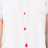 Paparazzi VINTAGE VAULT "Mountain Tears" Red Necklace & Earring Set Paparazzi Jewelry