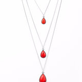 Paparazzi VINTAGE VAULT "Mountain Tears" Red Necklace & Earring Set Paparazzi Jewelry
