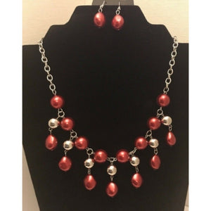 Paparazzi "Queen Of The Gala" Red Necklace & Earring Set Paparazzi Jewelry