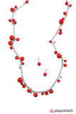 Paparazzi "Madame Bovary" Red Necklace & Earring Set Paparazzi Jewelry