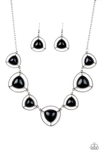 Paparazzi "Make A Point" Black Necklace & Earring Set Paparazzi Jewelry