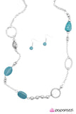 Paparazzi "Make the Most Of It" Blue Necklace & Earring Set Paparazzi Jewelry