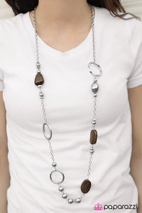 Paparazzi "Make The Most Of It" Brown Necklace & Earring Set Paparazzi Jewelry