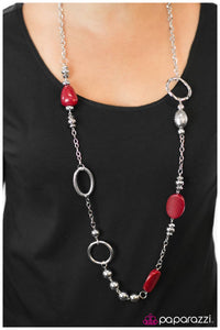 Paparazzi "Make the Most Of It" Red Necklace & Earring Set Paparazzi Jewelry