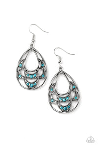 Paparazzi "Malibu Macrame" Blue Earrings Paparazzi Jewelry