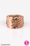 Paparazzi "March To Your Own HEART Beat" Copper Ring Paparazzi Jewelry