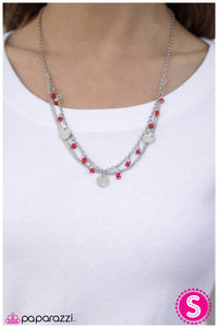 Paparazzi "Marina Bay" Red Necklace & Earring Set Paparazzi Jewelry