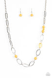 Paparazzi "Marvelously Modern" Yellow Necklace & Earring Set Paparazzi Jewelry