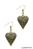 Paparazzi "Matters of the Heart" Brass Earrings Paparazzi Jewelry