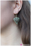 Paparazzi "Matters of the Heart" Brass Earrings Paparazzi Jewelry