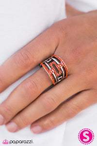 Paparazzi "Mayan Mazes" Orange Ring Paparazzi Jewelry