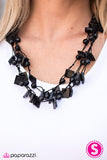 Paparazzi "Me, Myself, and ISLAND" Black Necklace & Earring Set Paparazzi Jewelry