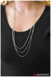 Paparazzi "Metallic Crescendo" Silver Necklace & Earring Set Paparazzi Jewelry