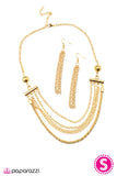 Paparazzi "Metallic Mai Tai" Gold Necklace & Earring Set Paparazzi Jewelry